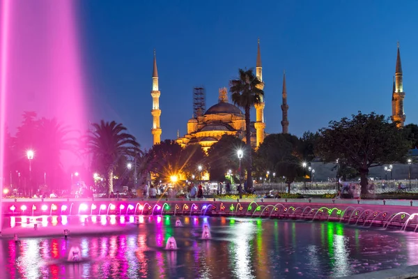 Istanbul Turkey July 2019 Night Photo Sultan Ahmed Mosque Know — Stock Photo, Image