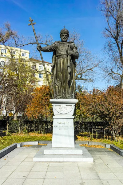 Sofia Bulgária Novembro 2021 Vista Outono Monumento Czar Búlgaro Samuel — Fotografia de Stock