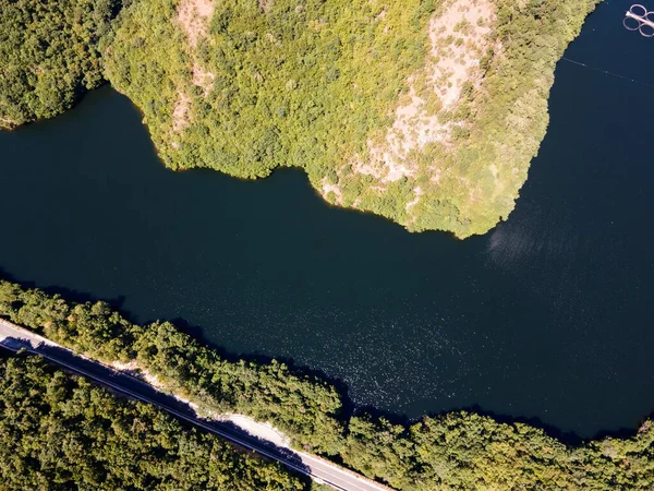 공중에서 Krichim Reservoir Rhodopes Mountain Plovdiv Region Bulgaria — 스톡 사진