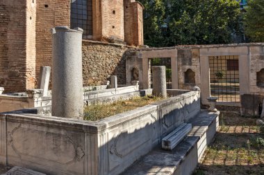 Selanik, Yunanistan - 22 Eylül 2019: Yunanistan 'ın orta kesimindeki Selanik kentinde Rotunda Roma Tapınağı