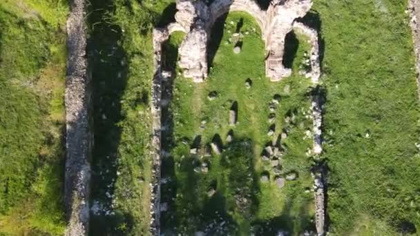 Vista Aérea Basílica Elenska Ruínas Igreja Cristã Bizantina Primitiva Perto — Vídeo de Stock