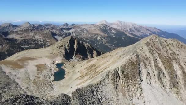 Úžasný Letecký Pohled Vrchol Gazey Jezero Pirin Mountain Bulharsko — Stock video