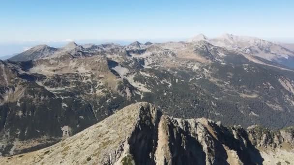 Csodálatos Légi Kilátás Gazey Csúcs Pirin Mountain Bulgária — Stock videók