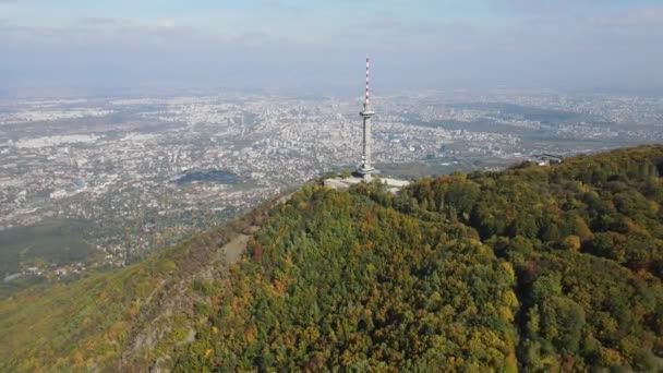 Fantastisk Antenn Hösten Syn Vitosha Mountain Bulgarien — Stockvideo