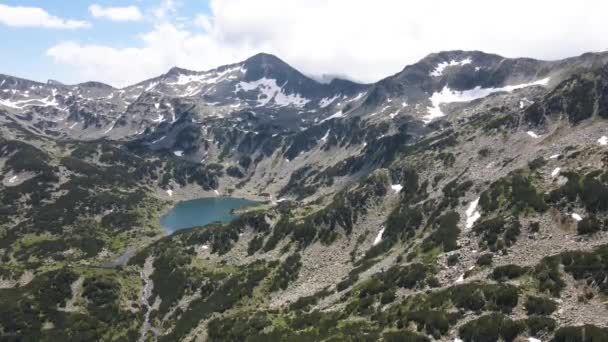 Дивовижний Вигляд Озера Бандерица Чукара Бандеришки Гора Пірін Болгарія — стокове відео