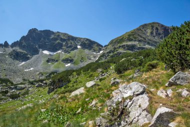 Bulgaristan 'ın Deve Tepesi yakınlarındaki Rila Dağı' nın muhteşem manzarası