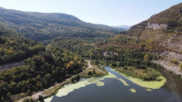 Vista Aérea Garganta Del Río Iskar Montañas Los Balcanes Región — Vídeos de Stock