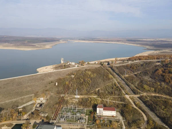 공중에서 Pyasachnik Sandstone Reservoir Sredna Gora Mountain Plovdiv Region Bulgaria — 스톡 사진