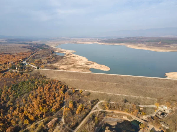 공중에서 Pyasachnik Sandstone Reservoir Sredna Gora Mountain Plovdiv Region Bulgaria — 스톡 사진