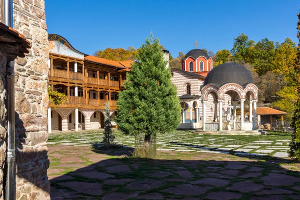 Vista Otoño Del Monasterio Medieval Tsarnogorski Gigintsi Kozma Damyan Región — Foto de Stock