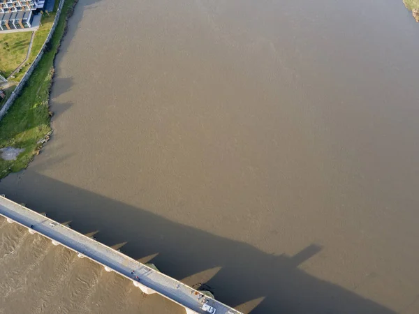 Letecký Pohled Most Mustafa Paša Starý Most Přes Řeku Maritsu — Stock fotografie