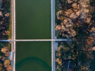 Bulgaristan 'ın Filibe kentindeki Kürek Mekanı' nın hava gün batımı manzarası