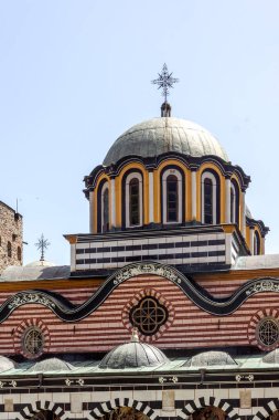RILA Monasteri, BULGARIA - 24 Haziran 2021: Rila Ortodoks Manastırı (Rila Manastırı), Kyustendil Bölgesi, Bulgaristan