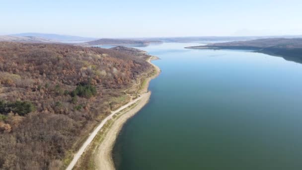 Vista Aérea Reservatório Ogosta Região Montana Bulgária — Vídeo de Stock