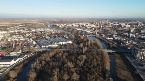 Erstaunliche Luftaufnahme Des Flusses Maritsa Und Des Ausblicks Auf Die — Stockvideo