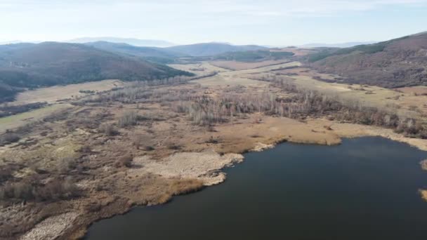 Luchtfoto Van Choklyovo Moeras Konyavska Mountain Kyustendil Bulgarije — Stockvideo