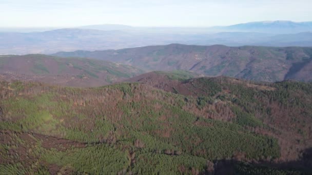 Vista Aerea Della Montagna Osogovo Regione Kyustendil Bulgaria — Video Stock