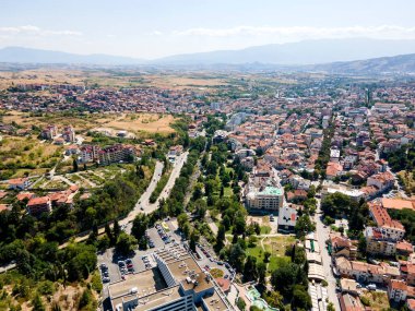 Bulgaristan 'ın Sandanski kentinin şaşırtıcı hava manzarası