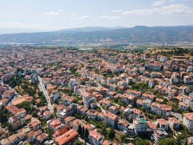 Bulgaristan 'ın Sandanski kentinin şaşırtıcı hava manzarası