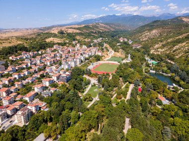 Bulgaristan 'ın Sandanski kentinin şaşırtıcı hava manzarası