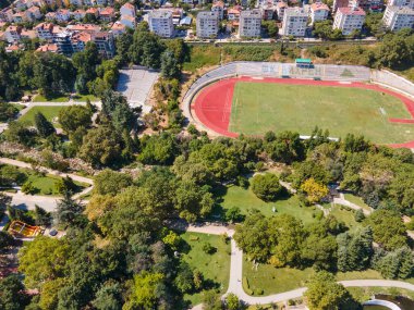 Bulgaristan 'ın Sandanski kentinin şaşırtıcı hava manzarası