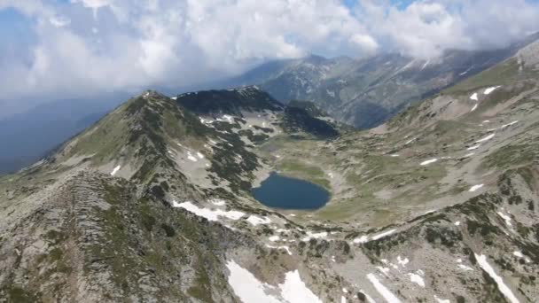 Csodálatos Légi Kilátás Muratov Csúcs Vlahini Tavak Pirin Mountain Bulgária — Stock videók