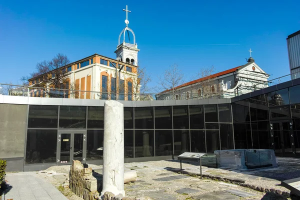 Plovdiv Bulgaria January 2022 View Bishop Basilica Philippopolis City Plovdiv — стоковое фото