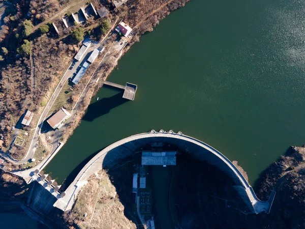 Amazing Aerial View Dam Kardzhali Reservoir Bulgarije — Stockfoto