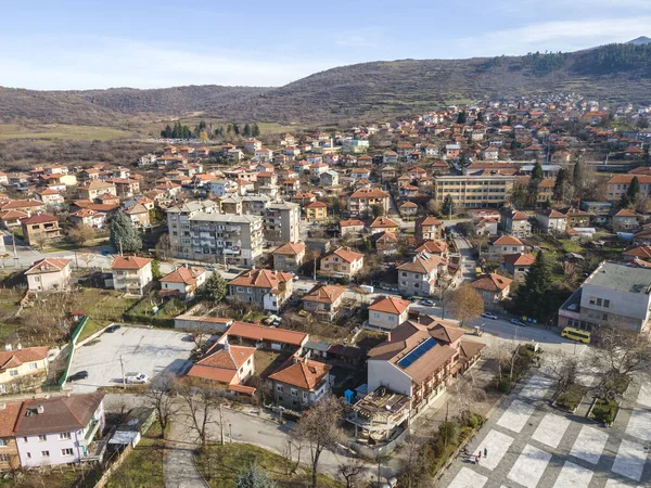 Erstaunliche Luftaufnahme Der Stadt Bratsigovo Region Pazardzhik Bulgarien — Stockfoto