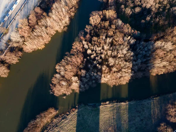 Amazing Aerial View Maritsa River Panorama City Plovdiv Bulgaria — Stock Photo, Image