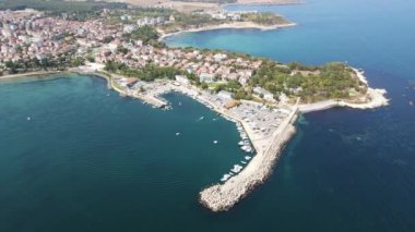 Bulgaristan 'ın Burgaz Bölgesi Çarevo kentinin hava manzarası 