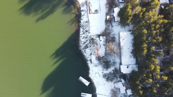 ブルガリアのソフィア市近くのイスカル貯水池の空中ビュー — ストック動画