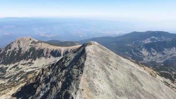 Letecký Pohled Polezhan Peak Pirin Mountain Bulharsko — Stock video