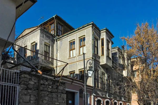 Plovdiv Bulgaria January 2022 Street Nineteenth Century Houses Architectural Historical — Stock Photo, Image