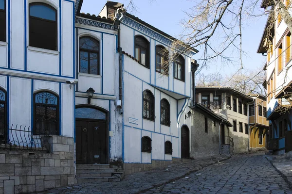 Plovdiv Bulgaria Gennaio 2022 Case Strada Del Xix Secolo Nella — Foto Stock