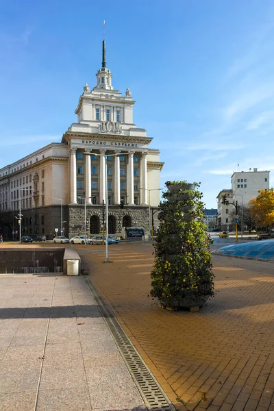 Sofia Bułgaria Listopad 2021 Panorama Placu Nezavisimost Niepodległość Mieście Sofia — Zdjęcie stockowe