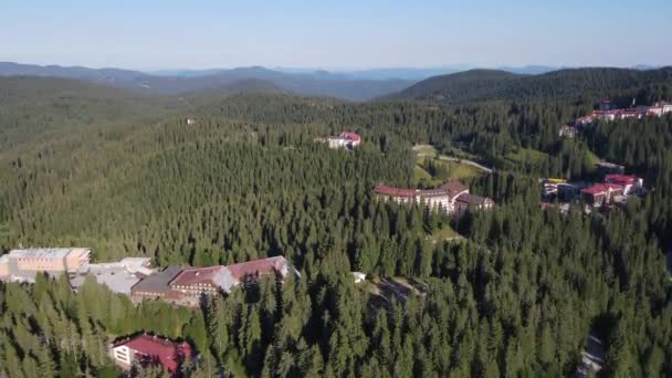 Luftaufnahme Des Berühmten Skigebiets Von Pamporovo Smolyan Region Bulgarien — Stockvideo