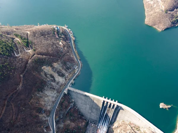 Veduta Aerea Vacha Antonivanovtsi Reservoir Monti Rodopi Regione Plovdiv Bulgaria — Foto Stock