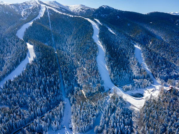 Aerial Winter View Rila Mountain Ski Resort Borovets Sofia Region — Stock Photo, Image