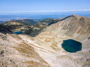 Bulgaristan 'ın Musala zirvesi yakınlarındaki Rila Dağı' nın şaşırtıcı hava manzarası