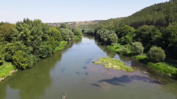 Veduta Aerea Del Fiume Yantra Passando Vicino Alla Città Byala — Video Stock