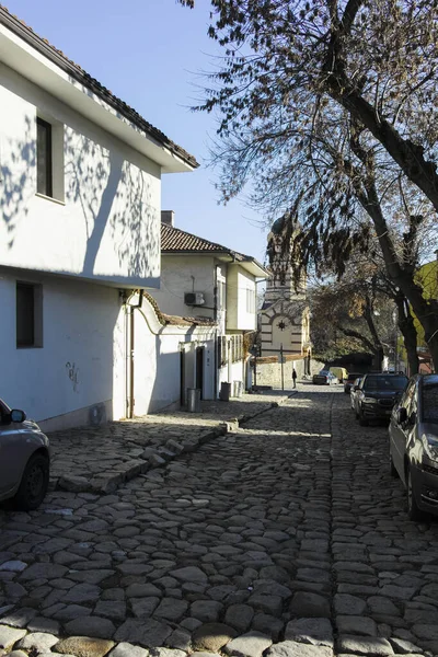 Plovdiv Bulgaria January 2022 Street Nineteenth Century Houses Architecture Historical — стокове фото