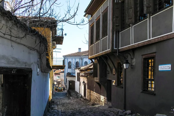 Plovdiv Βουλγαρια Ιανουαριου 2022 Street Ninetenth Century Houses Architectural Historical — Φωτογραφία Αρχείου