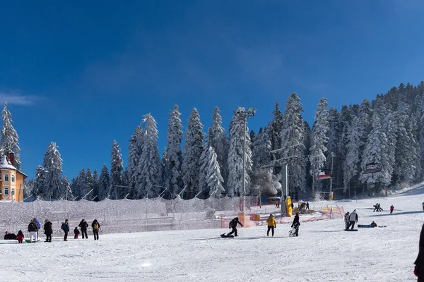 Borovets Bulgária Janeiro 2022 Vista Inverno Estância Esqui Borovets Montanha — Fotografia de Stock