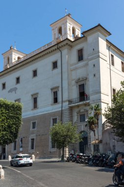 Rome, İtalya - 22 Haziran 2017: Ortaçağ mimari karmaşık Villa Medici City Roma, İtalya