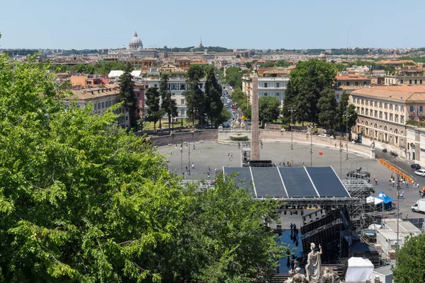 Roma Italia Junio 2017 Amazing Panorama Piazza Del Popolo City — Foto de Stock