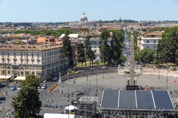 Roma Italia Junio 2017 Amazing Panorama Piazza Del Popolo City — Foto de Stock