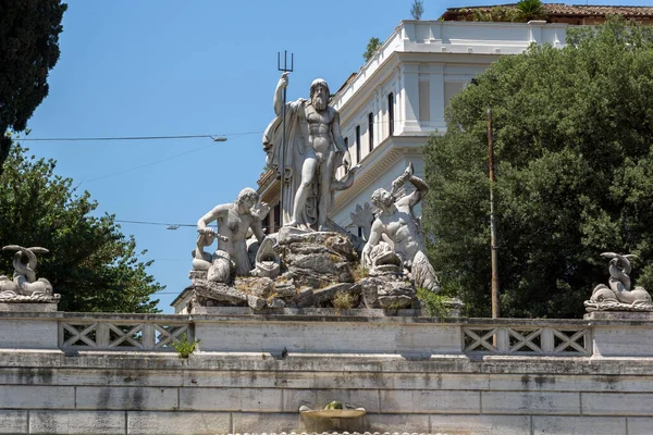 Rome Italy June 2017 Amazing View Fountain Neptune Piazza Del — Stock Photo, Image