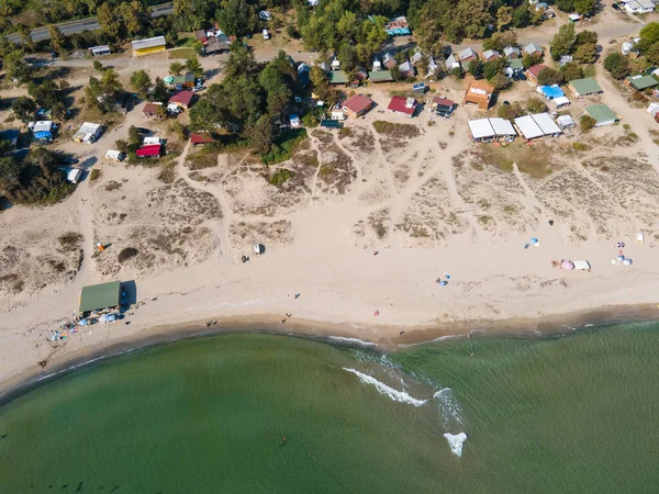 Bulgaristan 'ın Burgaz Bölgesi' ndeki Kiten kasabasının Güney Sahili 'nin şaşırtıcı hava manzarası