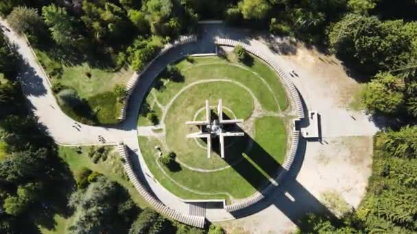 Sofia Bulgaria September 2021 Air View Memorial Flag Peace Zname — 图库视频影像